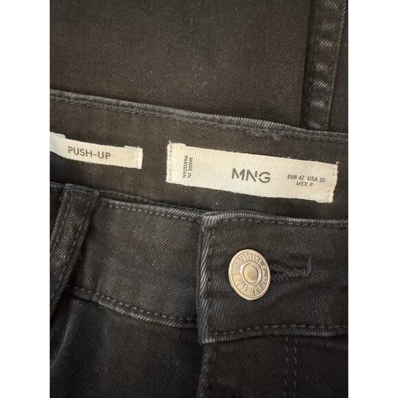 NEW MNG Women's Black Denim Mid Rise Skinny Pushup Jeans Size 10 - Picture 5 of 7